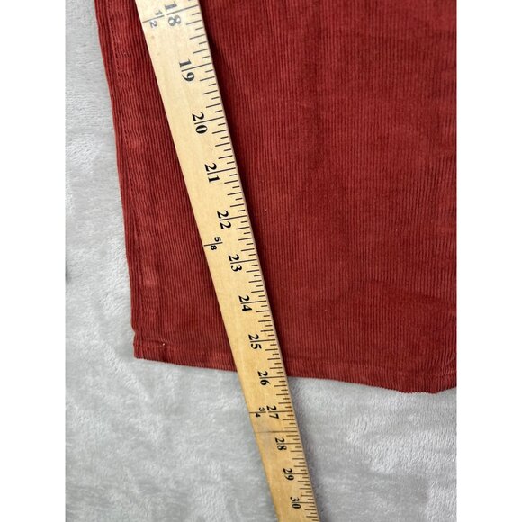 Madewell Cali Demi-Boot Corduroy Pants 26 Rust Red High-Rise Button Fly Flare - Picture 12 of 16
